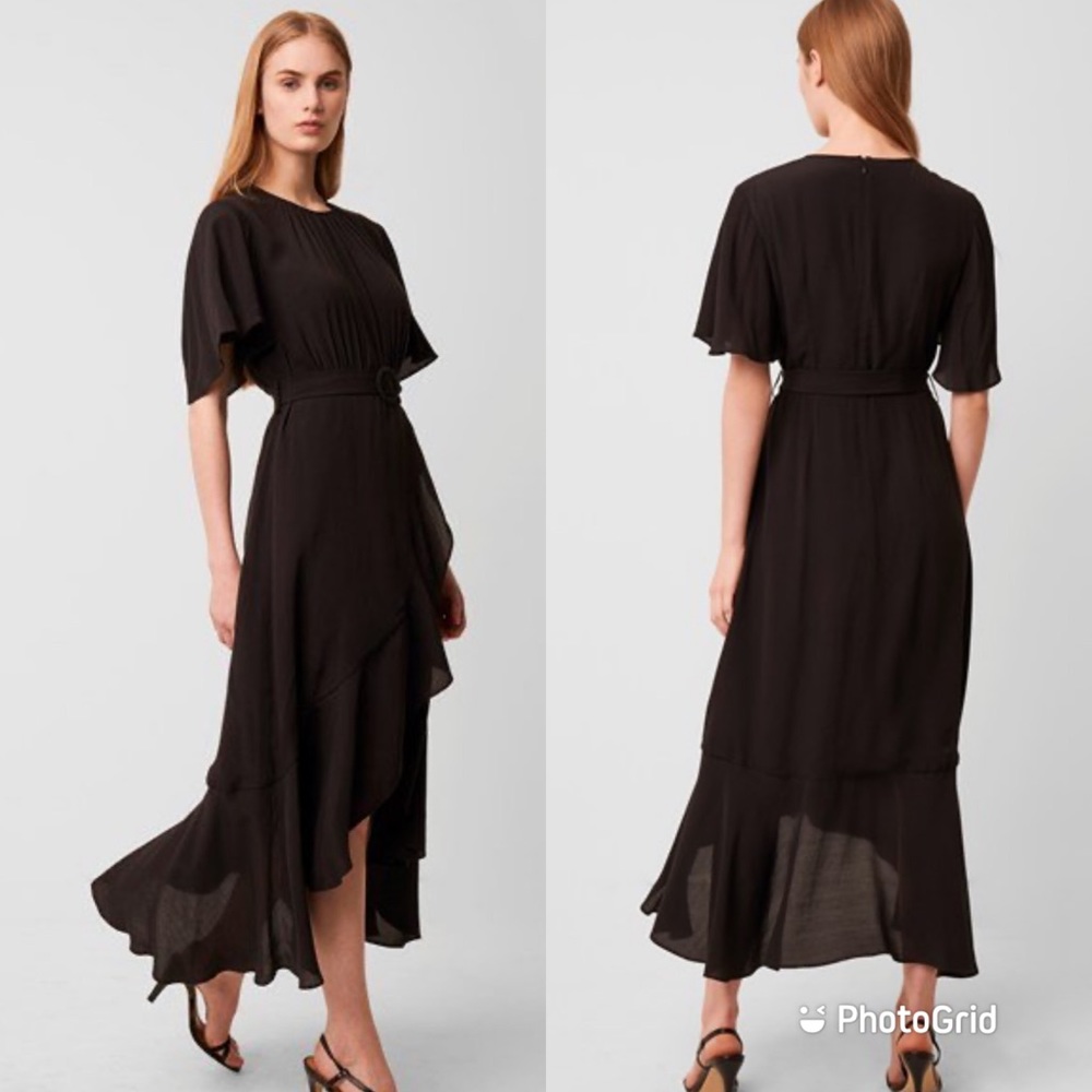 FRENCH CONNECTION | EMINA BLACK BELTED DRESS
